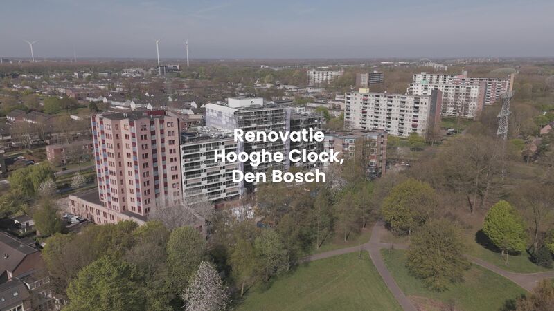 Renovatie De Hooghe Clock in vogelvlucht